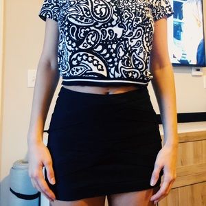 black mini skirt